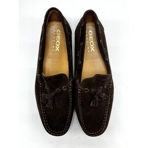 Geox Respira Mens Casual Leather Driving Shoe/Loafer in Chocolate Brown Sz 42‎